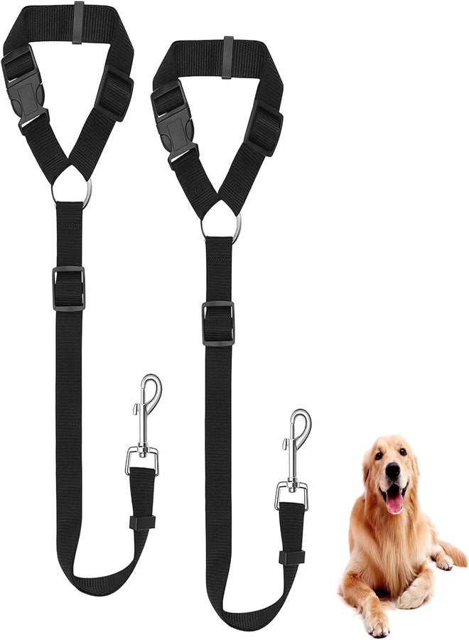 AMPLIN Pet Dog Cat Seat Belts, Car Headrest Restraint Adjustable Safety Leads Vehicle Seatbelt Harness, Durable Pet Seatbelt for Cars || Black (1) - Image 1